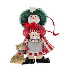 Kurt S. Adler Snowman Cat In Purse Christmas Ornament
